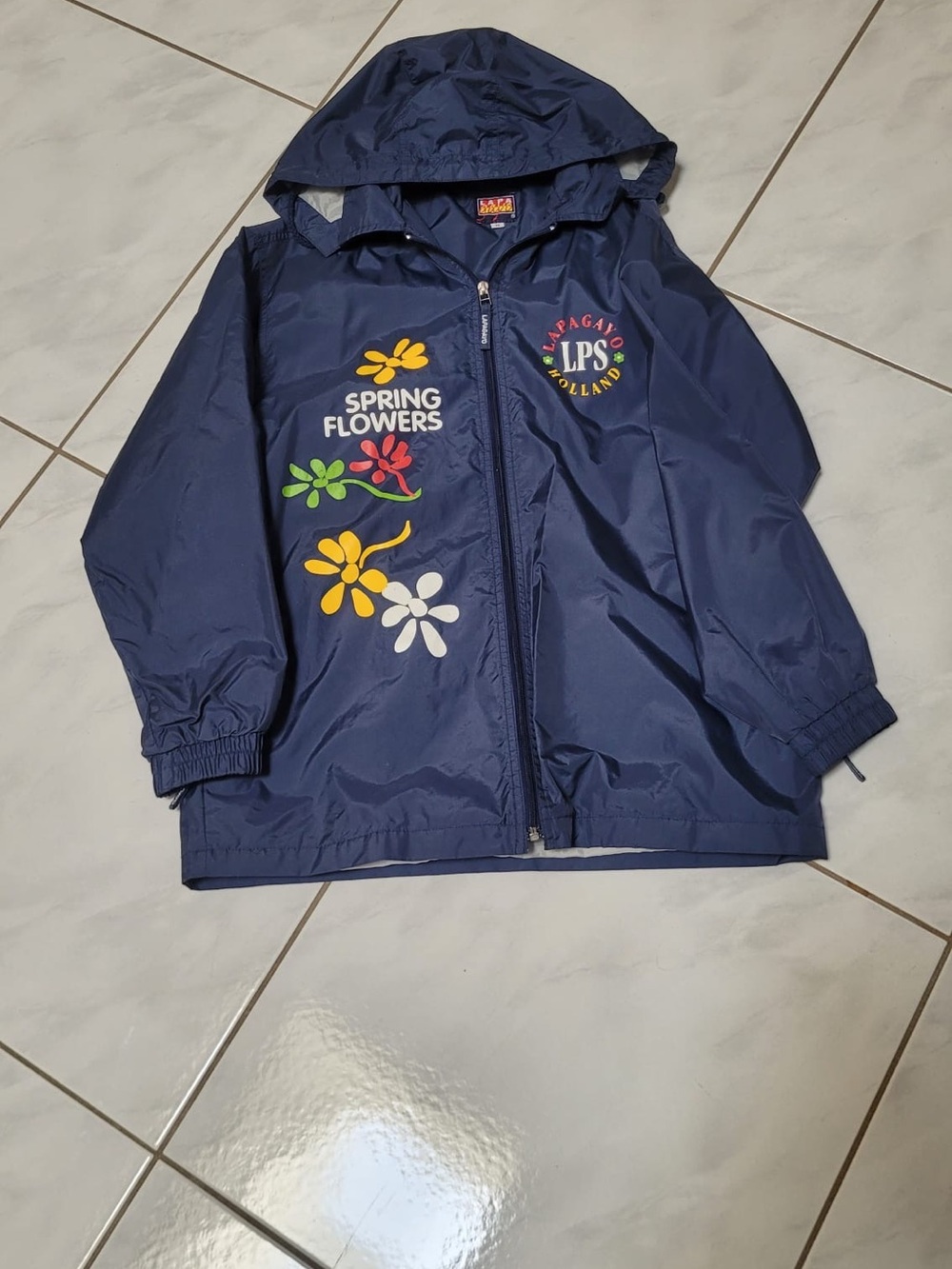 Lapagayo Holland (LPS) Spring Flowers Navy Hooded Raincoat